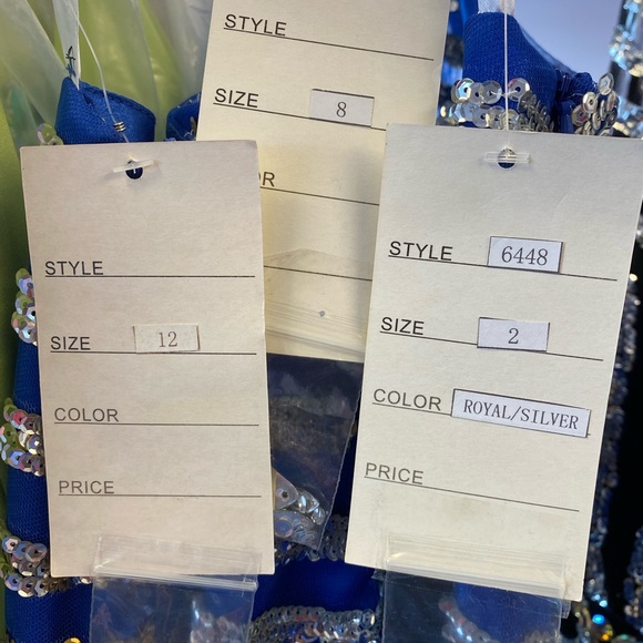 NWT Party Time Formal One Shoulder Detachable Train Royal/ Silver - Sz 2, 8, 12 - Picture 7 of 7